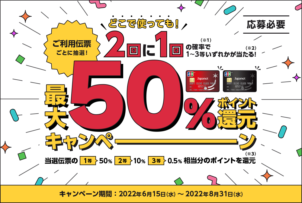 【ジャパネットカード会員様】最大50%ポイント還元キャンペーン